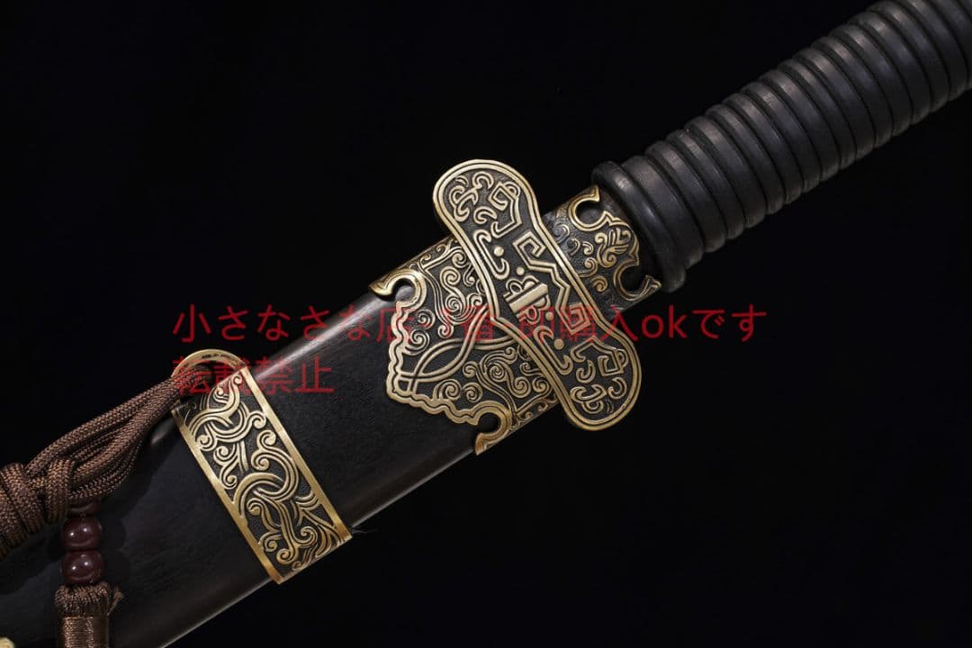 黒金古刀清腰刀百錬模様鋼  古兵器 武具 刀装具 日本刀 模造刀 居合刀