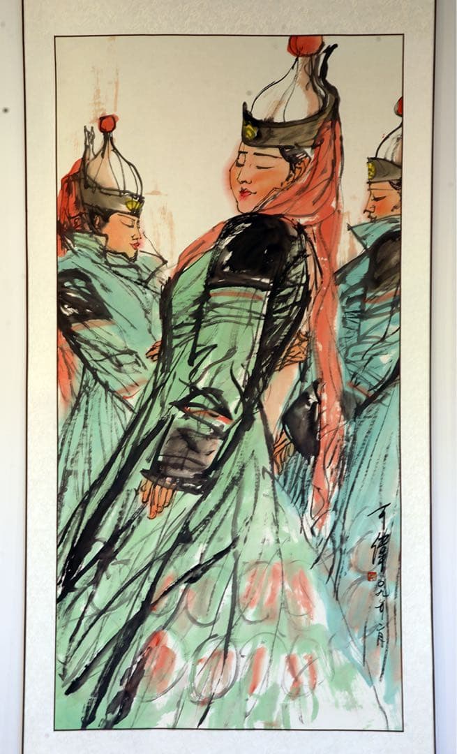 青い故郷 人物水墨画 中国の少数民族文化