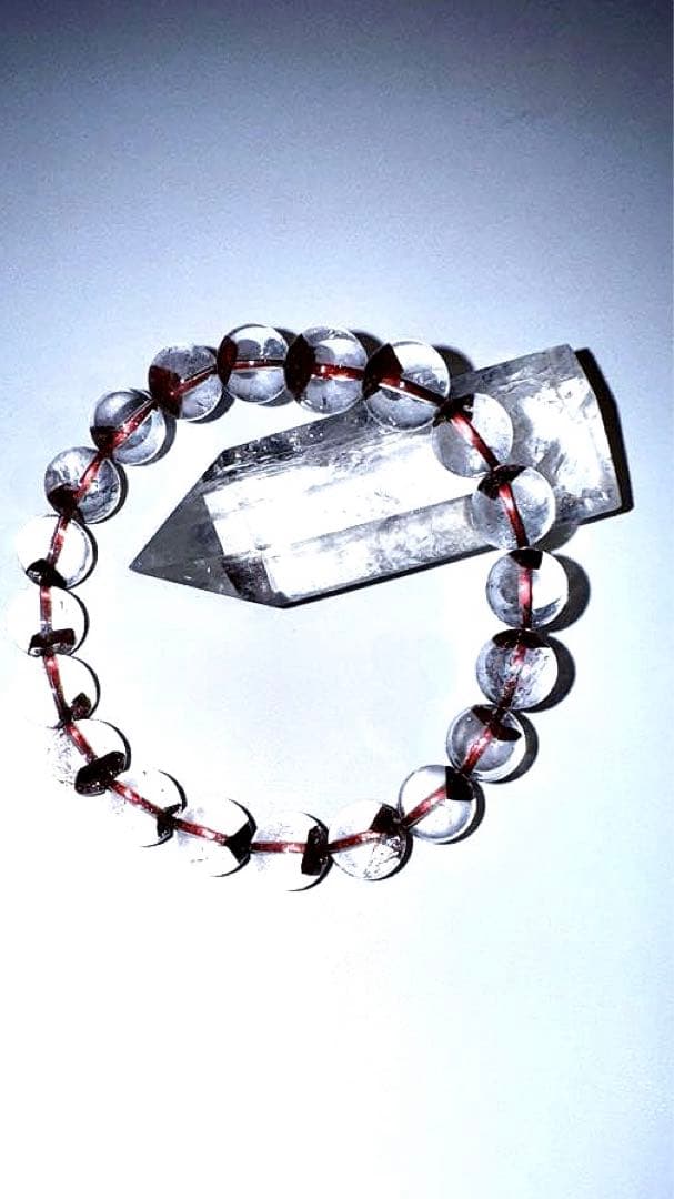 美品【10.4ミリ レッドファントムブレスレット】—美しい一品