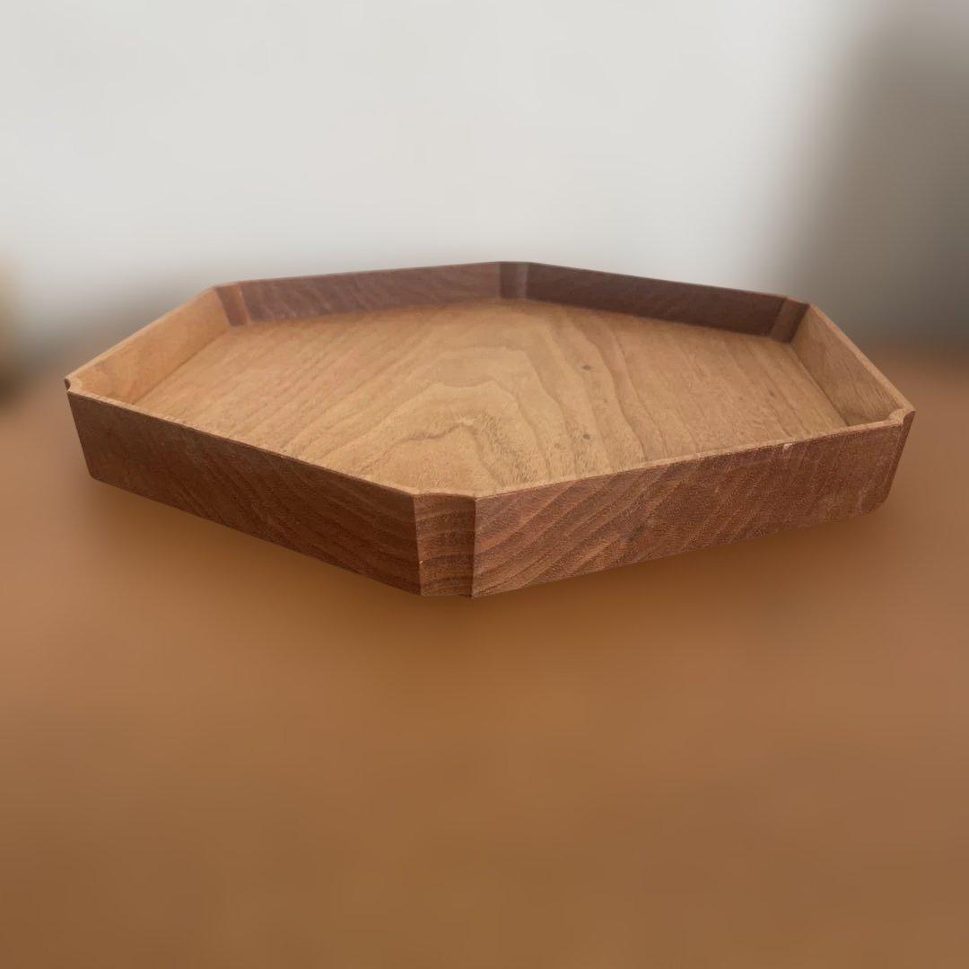 加藤良行　木製 六角　盆　トレイ