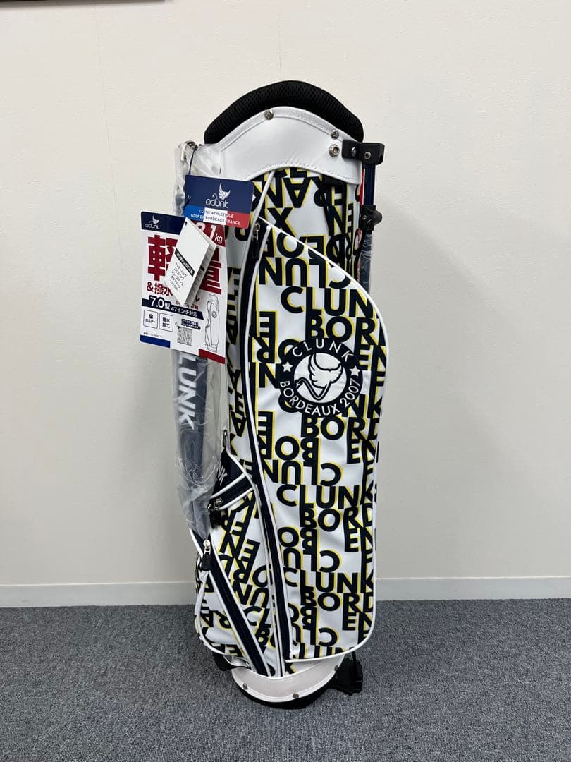 【新品】クランク ゴルフ キャディバッグ スタンド式 7型 軽量 撥水 WHT
