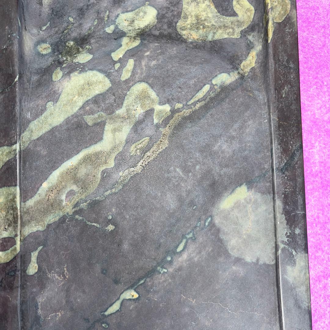 ⭕️端渓硯　希少　翡翠紋　綺麗　22cm超え　長方研