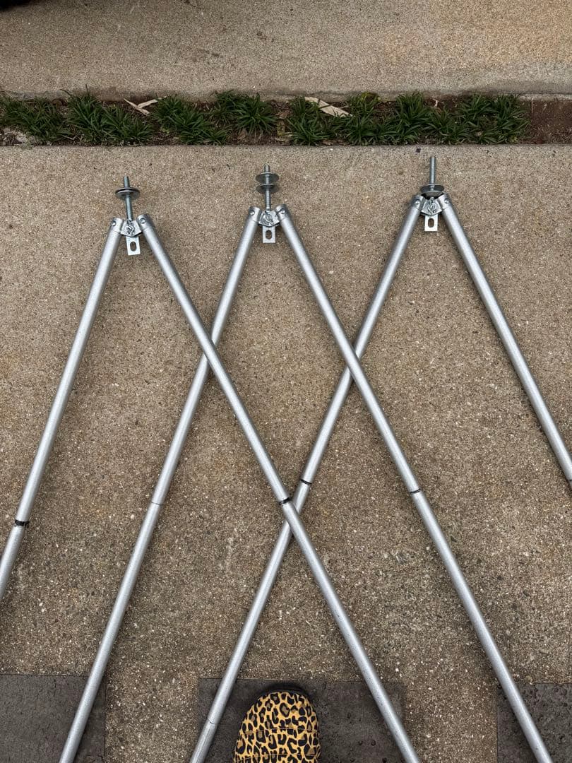 ふゆう　東ドイツ 軍幕 6枚連結 二股ポール2組