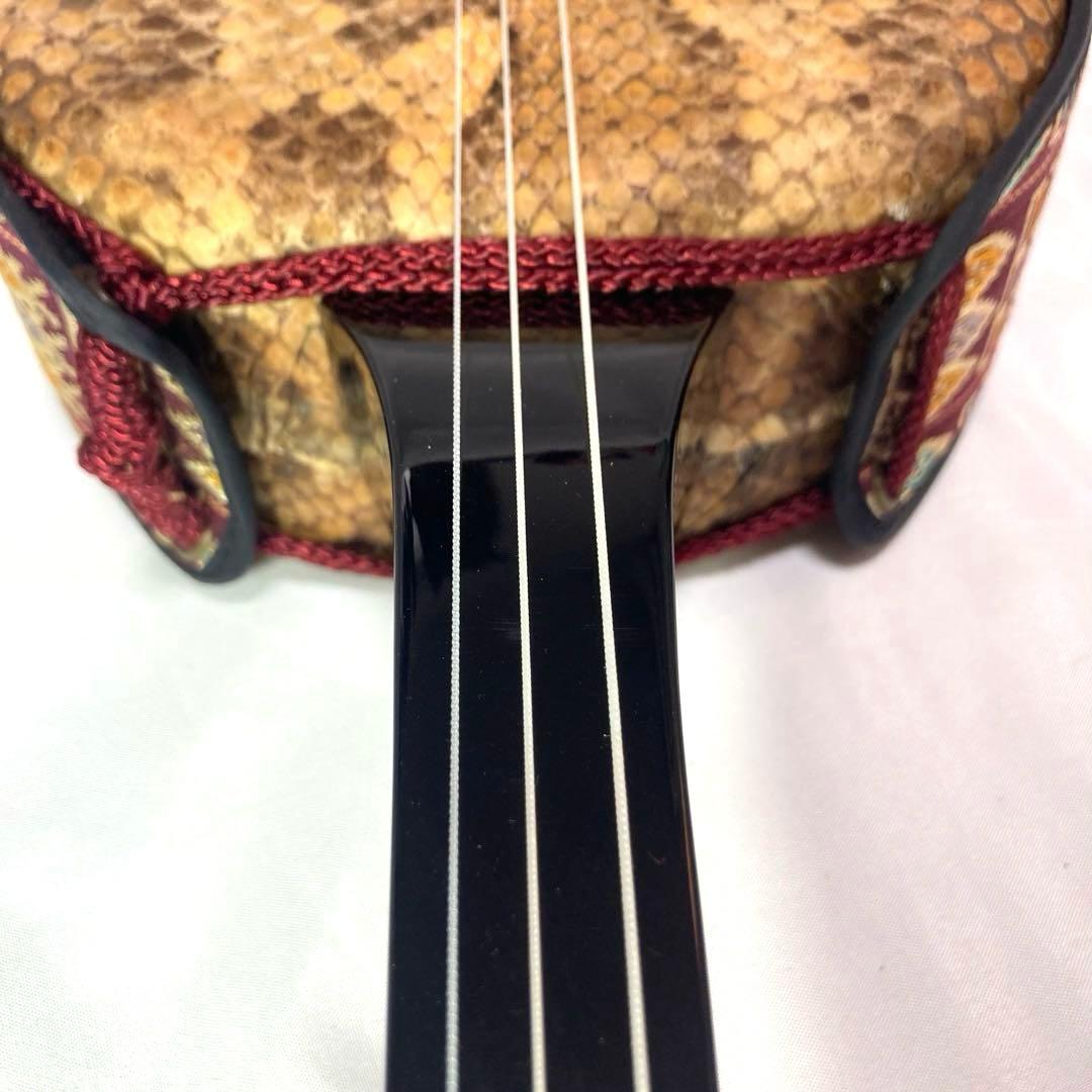 【お買得】 三線 沖縄 蛇革 蛇皮 本革 ケース 付属品 和楽器 初心者 中級者