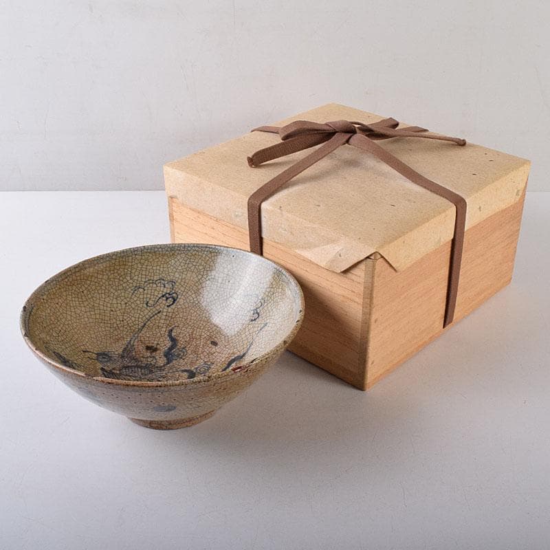 茶道具　瀬戸焼　古瀬戸　染付鳳凰文　平茶碗　鉢　C　R8598H