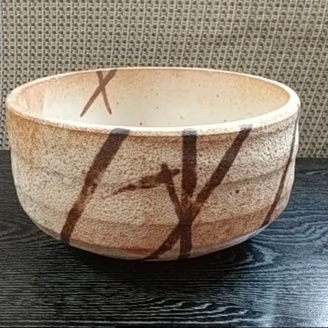 未使用【陶芸家鈴木青々/茶碗】茶道具 茶碗 共箱お茶会茶花節句桐箱雛祭り松茶碗
