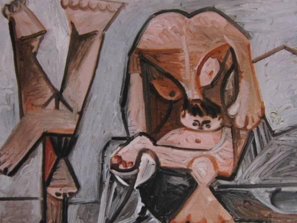 パブロ・ピカソ、母と子、希少な画集より、新品高級額装付、状態良好