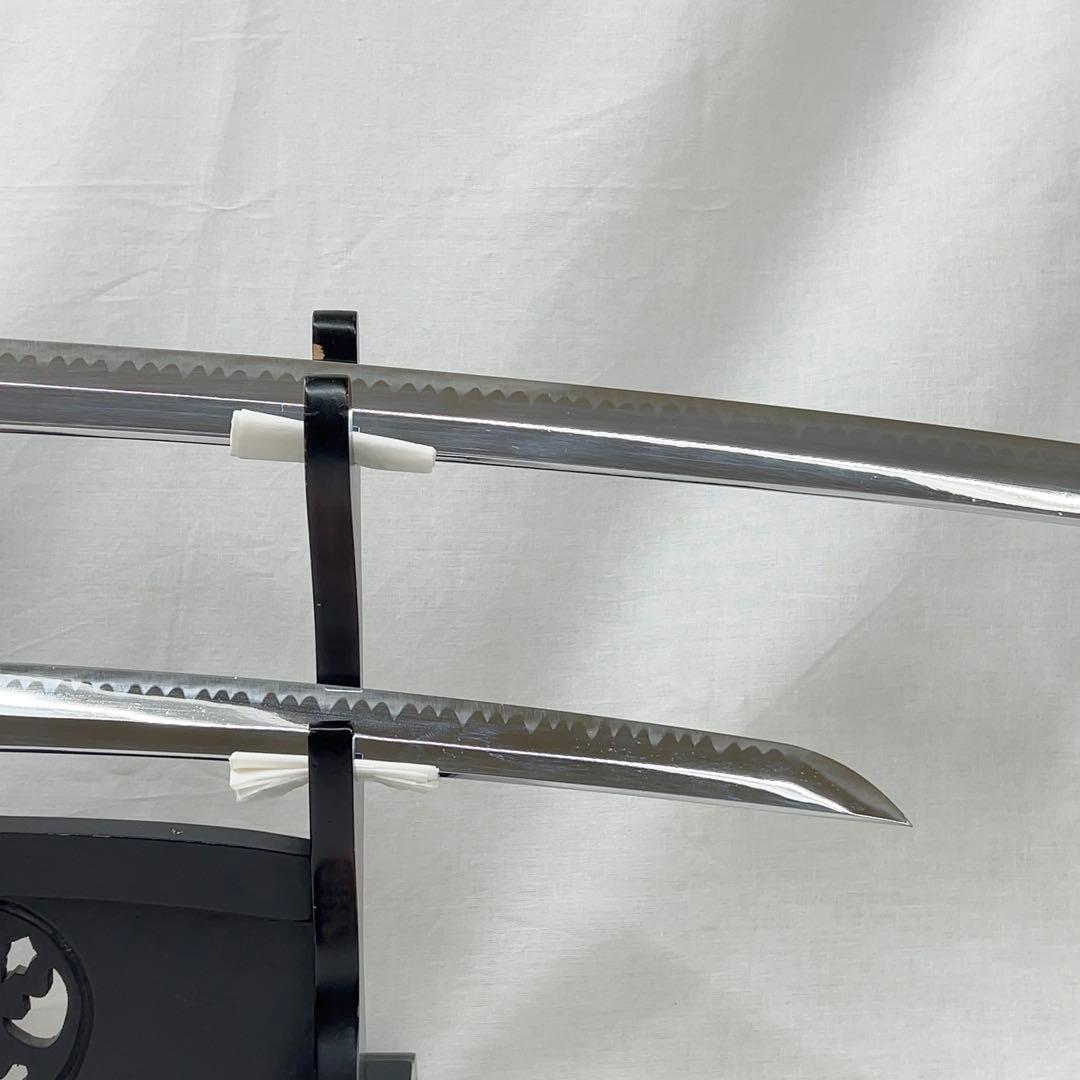 【模造刀】二本差し 太刀 脇差 龍鍔 茶色鞘 日本刀