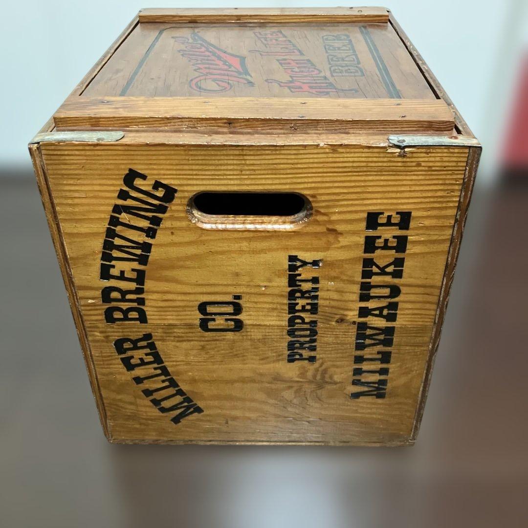 アメリカ　ビンテージ　木箱　ミラーライト ビール