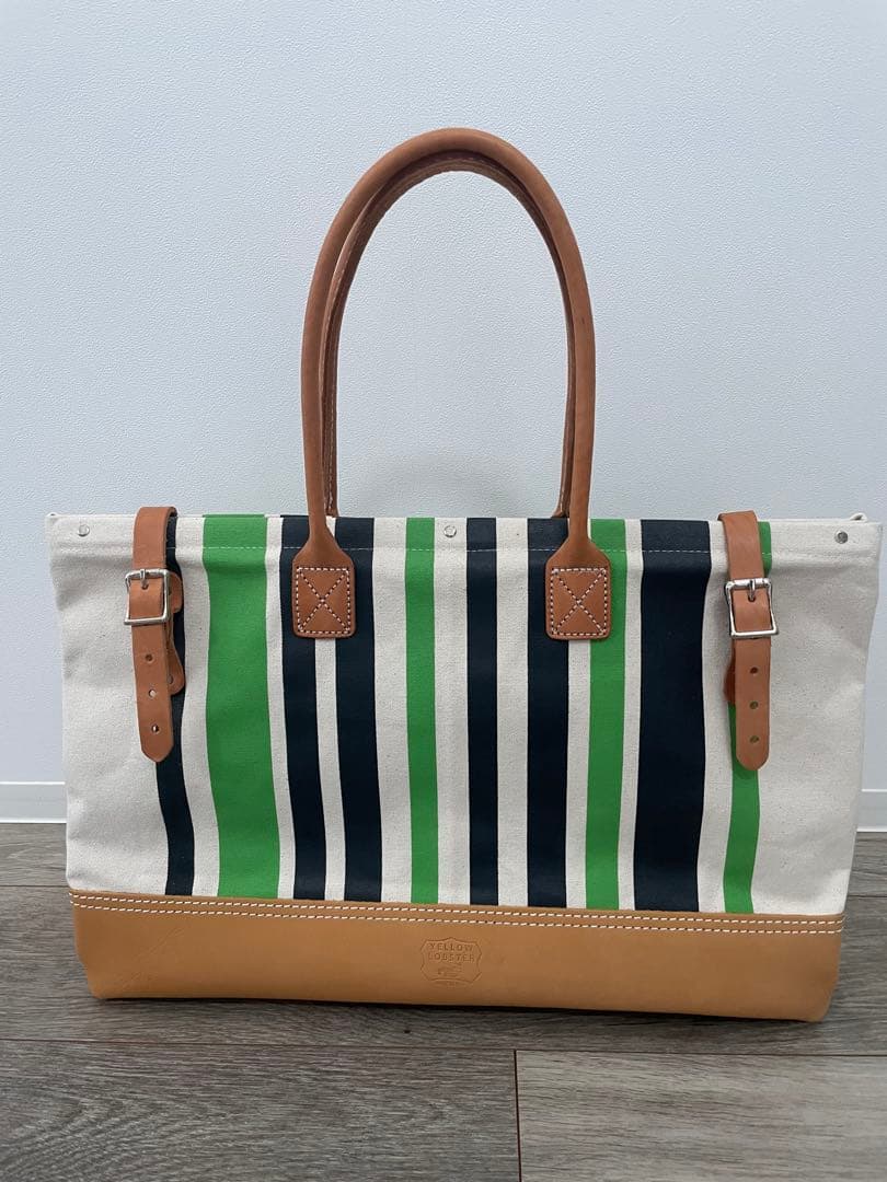 YELLOW LOBSTER ストライプ トートバッグ