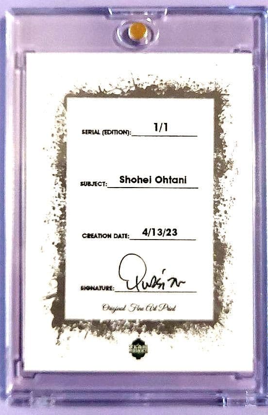 大谷翔平 エンゼルス アートカード 1of1(世界に一枚 / 貴重) ①