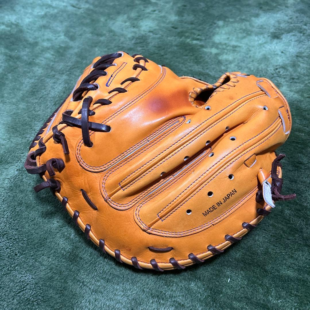 ZETT 硬式用グローブ 日本製 オレンジ