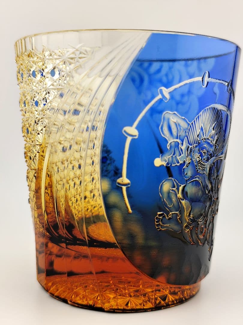 最上位作☆但野英芳☆江戸切子『雷神』ロックグラス（切子 江戸切子 薩摩切子）