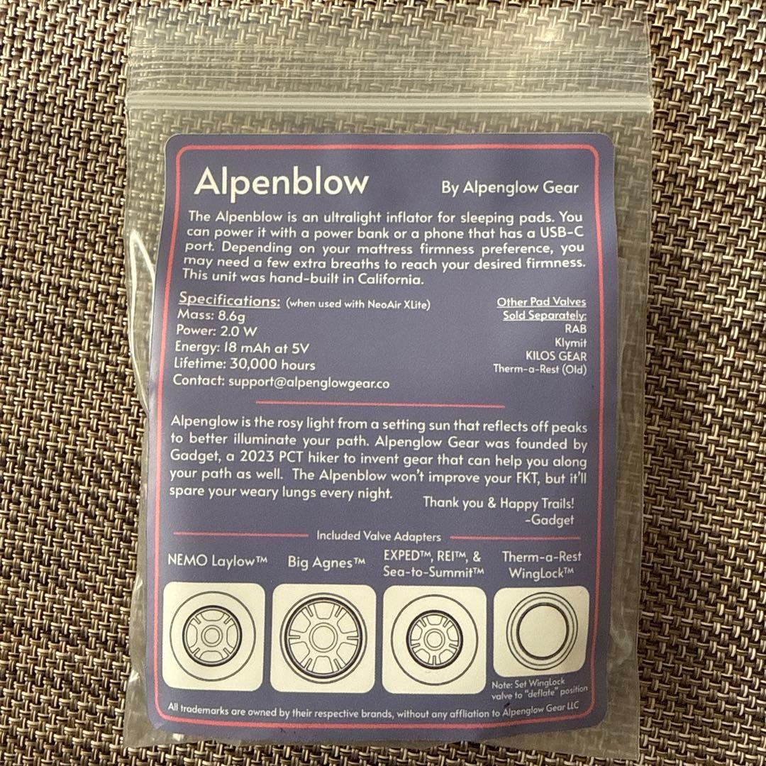 Alpenblow Micro Inflator ULエアーマット用ポンプ