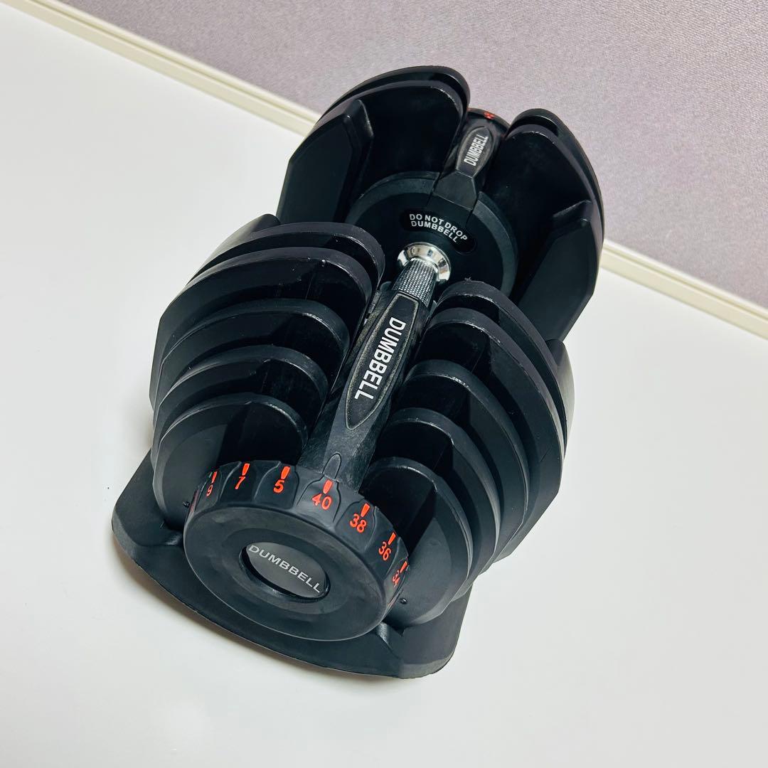 ②可変式ダンベル 最大約40kg 片側1個 【説明文必読、お願い致します】