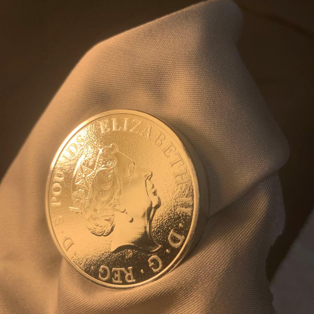 S 2 純銀貨 2オンス クイーンズビースト　2016 ライオン・イングランド