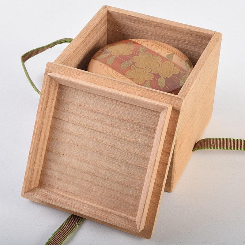 茶道具　加賀蒔絵師　中村宗尹作　白漆　花筏蒔絵　平棗　共箱　V　R9537