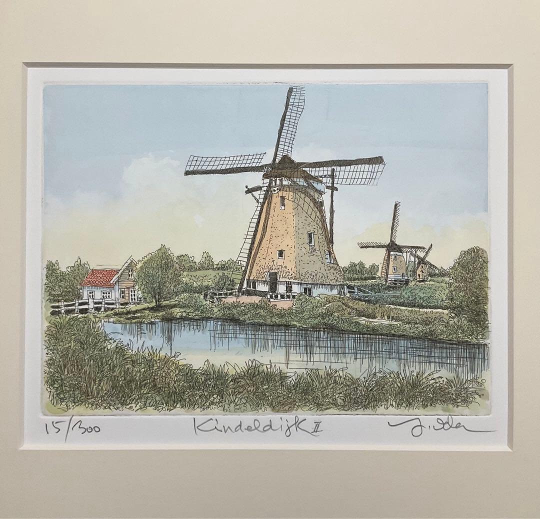 絵画・額縁・版画・織田 義郎・新品未使用・キンデルダイクⅡ (オランダ)・美術品