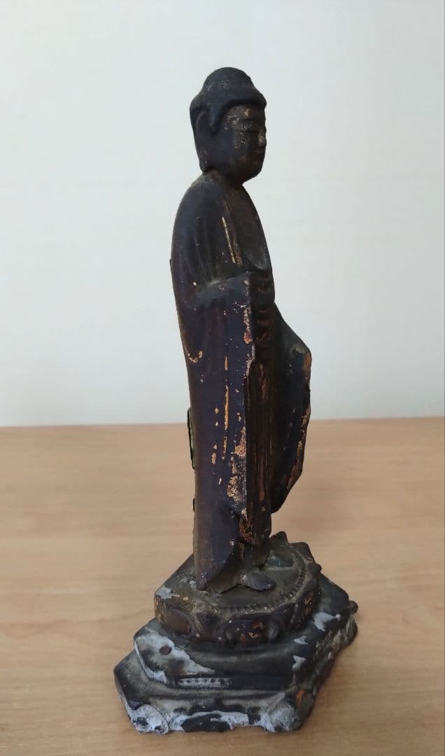 木彫り　金彩　阿弥陀如来像　江戸時代