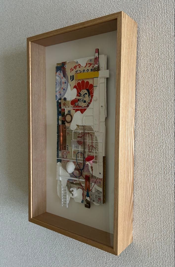 立体コラージュアート　ウォールアート　額装済み