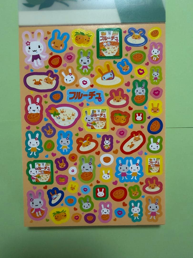 平成レトロ フルーチュ メモ帳 シール付き ウサギ 当時物 お菓子パロディ