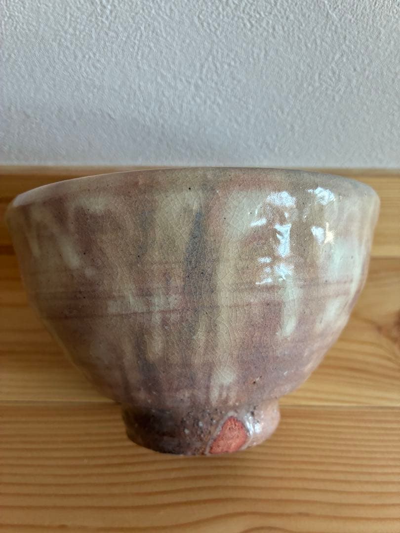 萩焼 名工 中原國輔 作 萩茶碗 共箱・共布・解説書付 状態良好