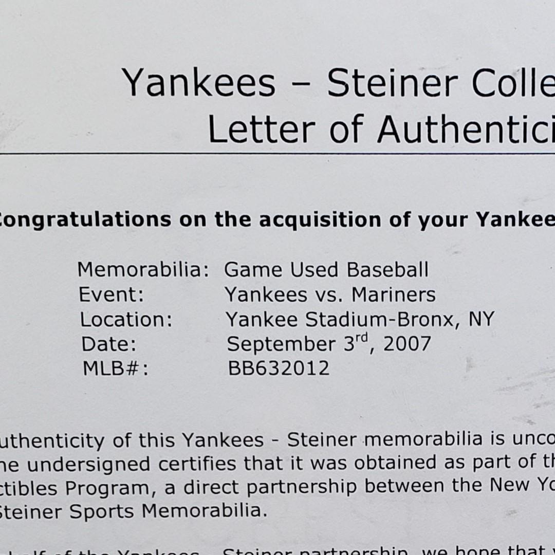 【イチロー】◆『2007年 200本安打達成試合 実使用ボール』 直筆サイン入◆