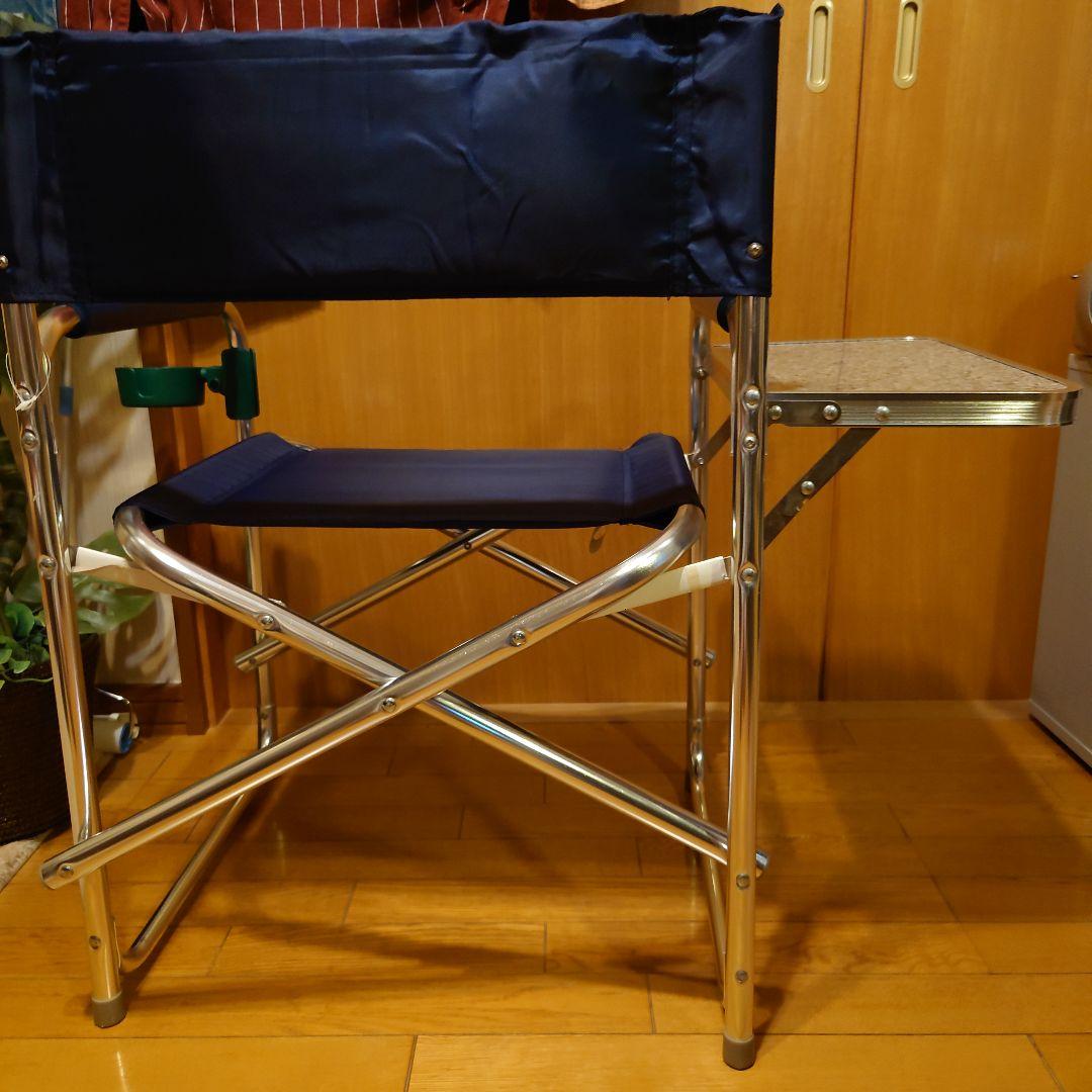 美品！CAPTAINSTAGアウトドアディレクターチェアーサイド御影石調テーブル