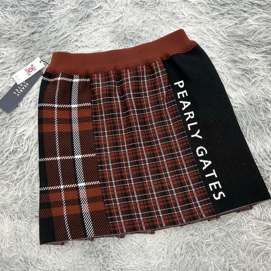 新品　パーリーゲイツ　セットアップ　モックネック　ニット　セーター　スカート　1