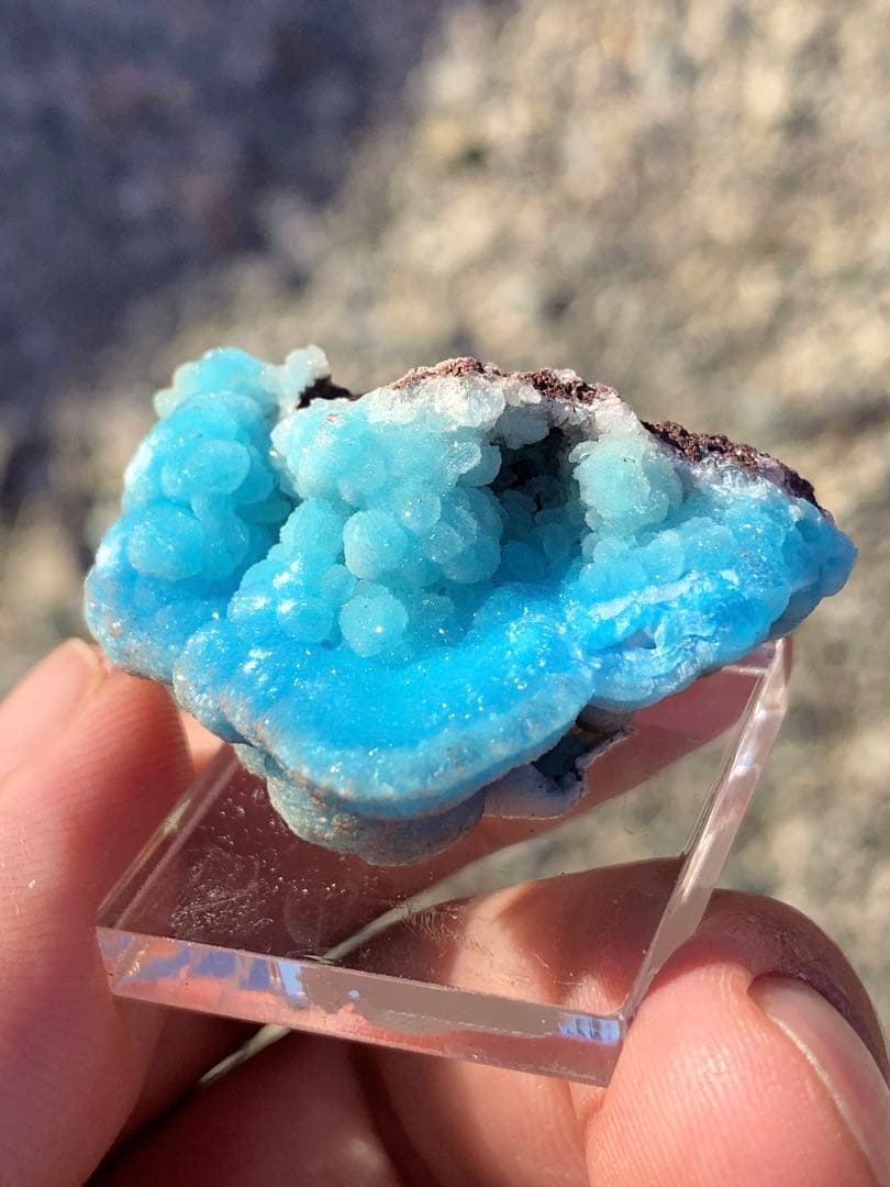 ブルーヘミモルファイト 結晶　コンゴ　発色抜 群　透け感良好　鉱物標本6