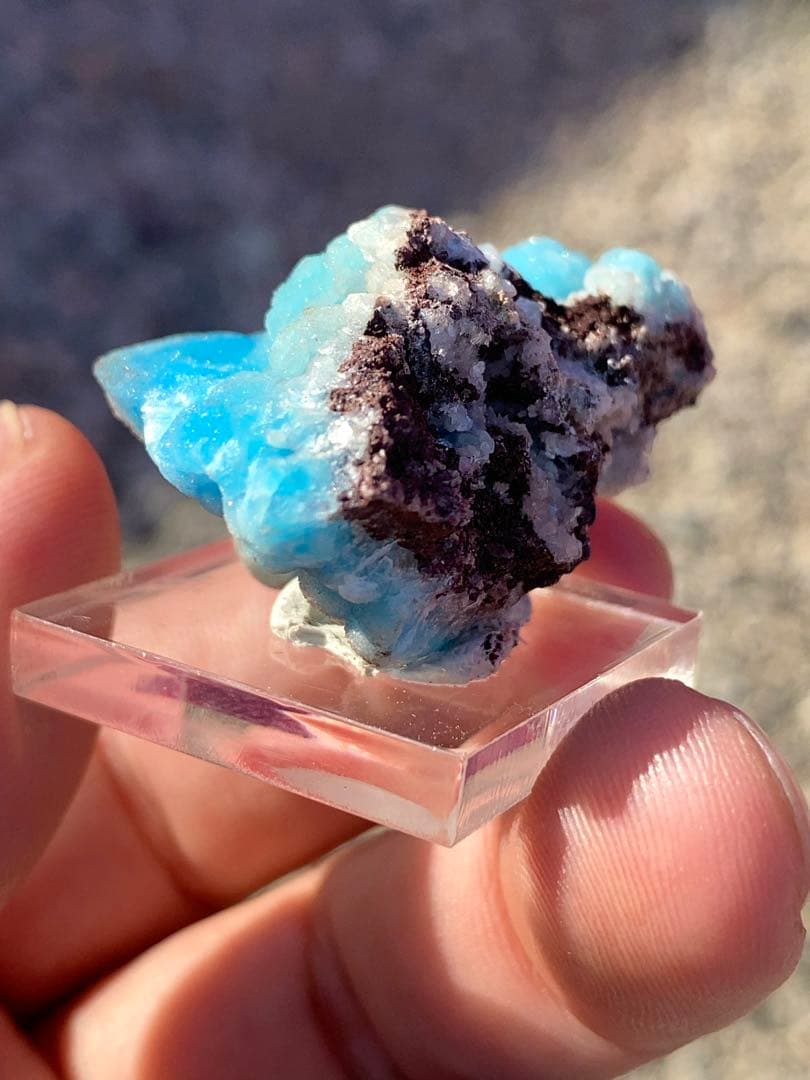 ブルーヘミモルファイト 結晶　コンゴ　発色抜 群　透け感良好　鉱物標本6