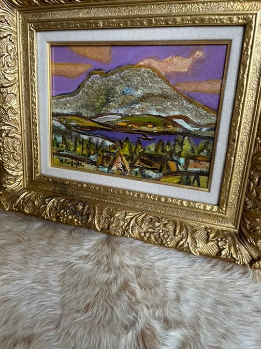 文化勲章　田崎広助「浅間山」油彩4号　真筆　真作