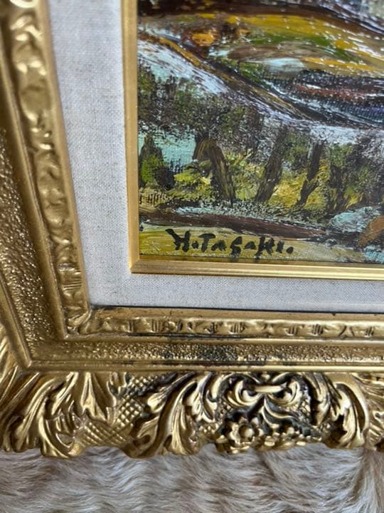 文化勲章　田崎広助「浅間山」油彩4号　真筆　真作