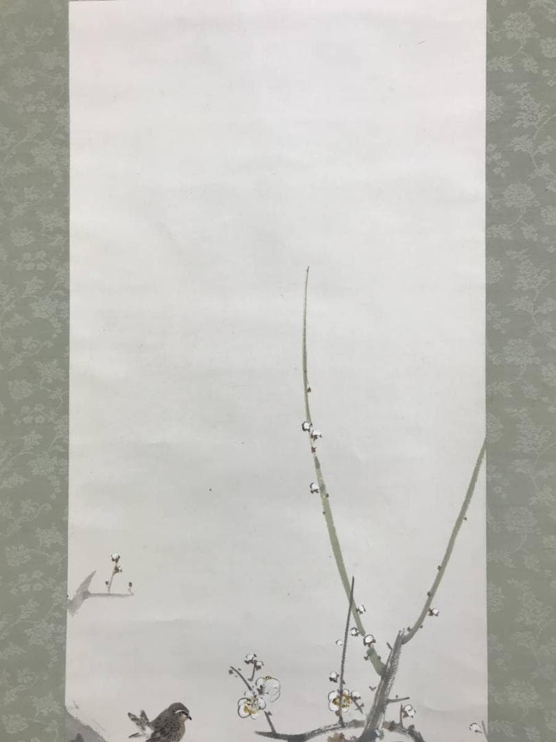 真作/田近竹邨/早春図/掛軸/名家伝来/AE-196