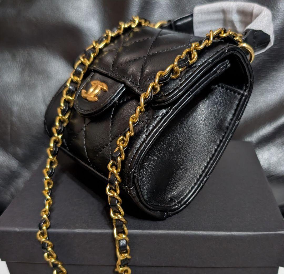 CHANELブラックキルティングチェーンショルダーミニバッグ ❦ミニマトラッセ