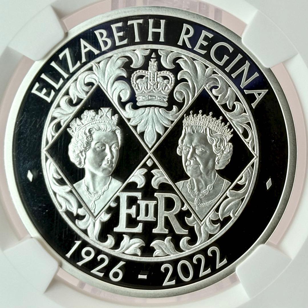 2022 イギリス エリザベス2世 追悼 5ポンド 銀貨 NGC PF69 UC