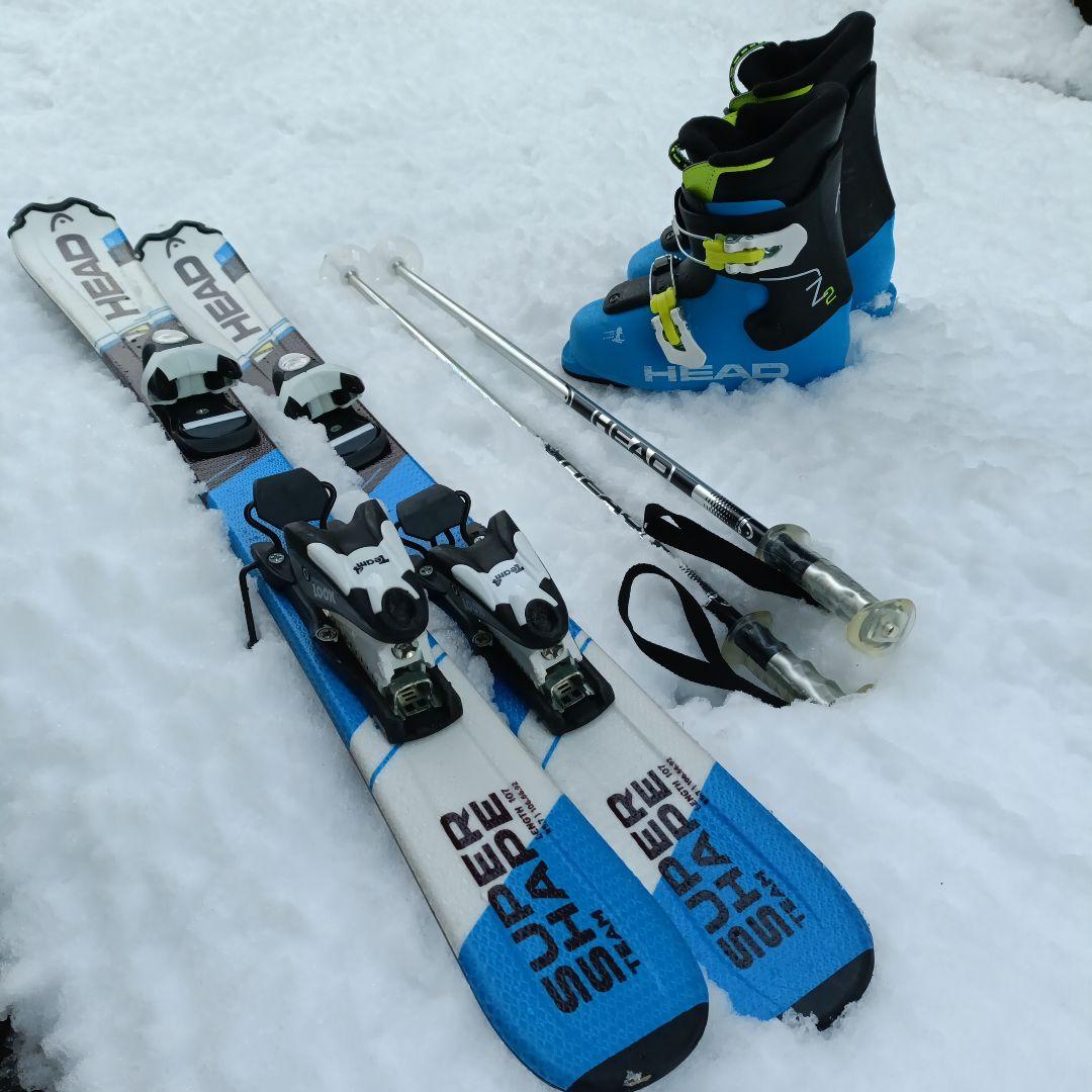 値下【低学年】HEAD スキーセット 107 ブーツ ストック付き