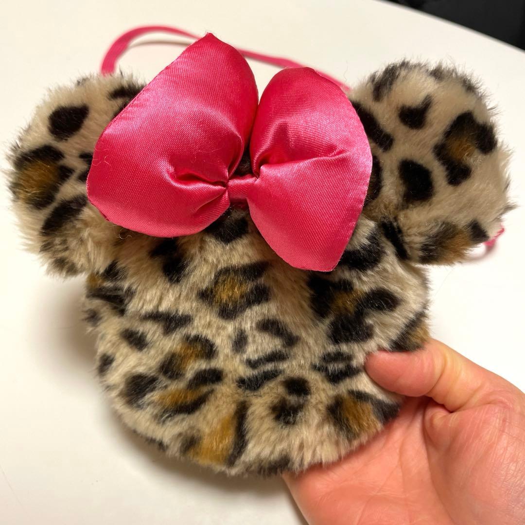 ☆ディズニー☆ミニーマウス　ヒョウ柄カチューシャ&ポシェット