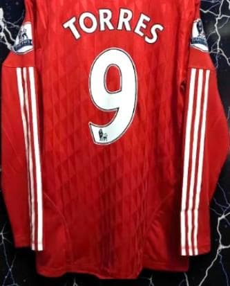 0910 リヴァプール ホーム 長袖サッカーシャツ 9番 フェルナンド・トーレス