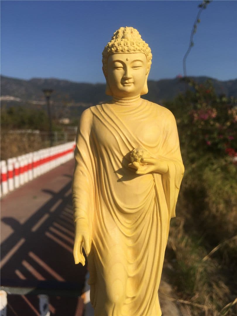 高級ポプラ木材 仏教美術 仏像 精密彫刻 仏像 手製 木彫仏像 大日如来駅像