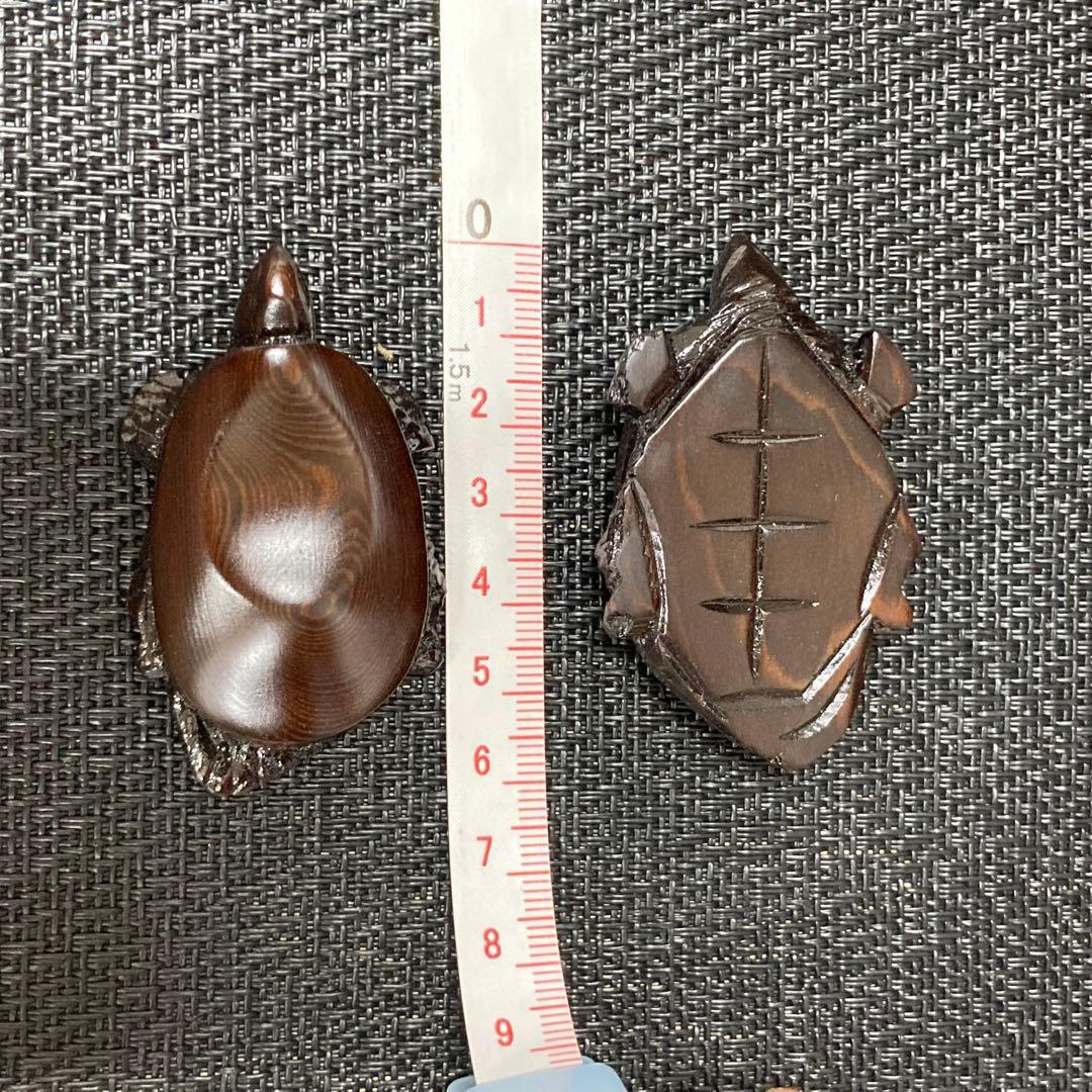 【希少】埋もれ木 埋もれ木細工 亀 箸置き 置きもの インテリア 拭き漆セット★