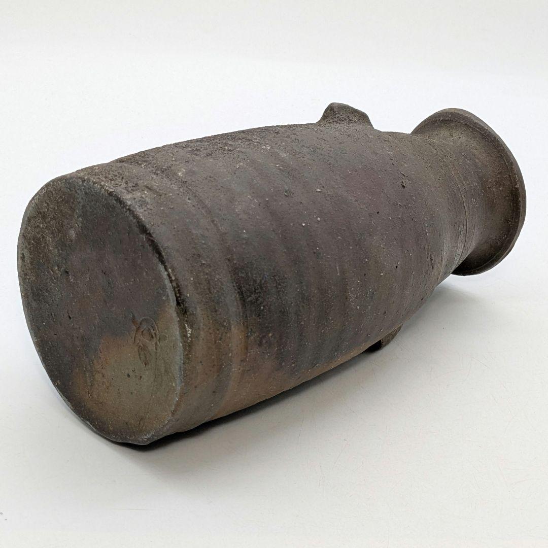 岡山県重要無形文化財 藤原建 備前焼 花入 合箱合布 花瓶 花器 フラワーベース