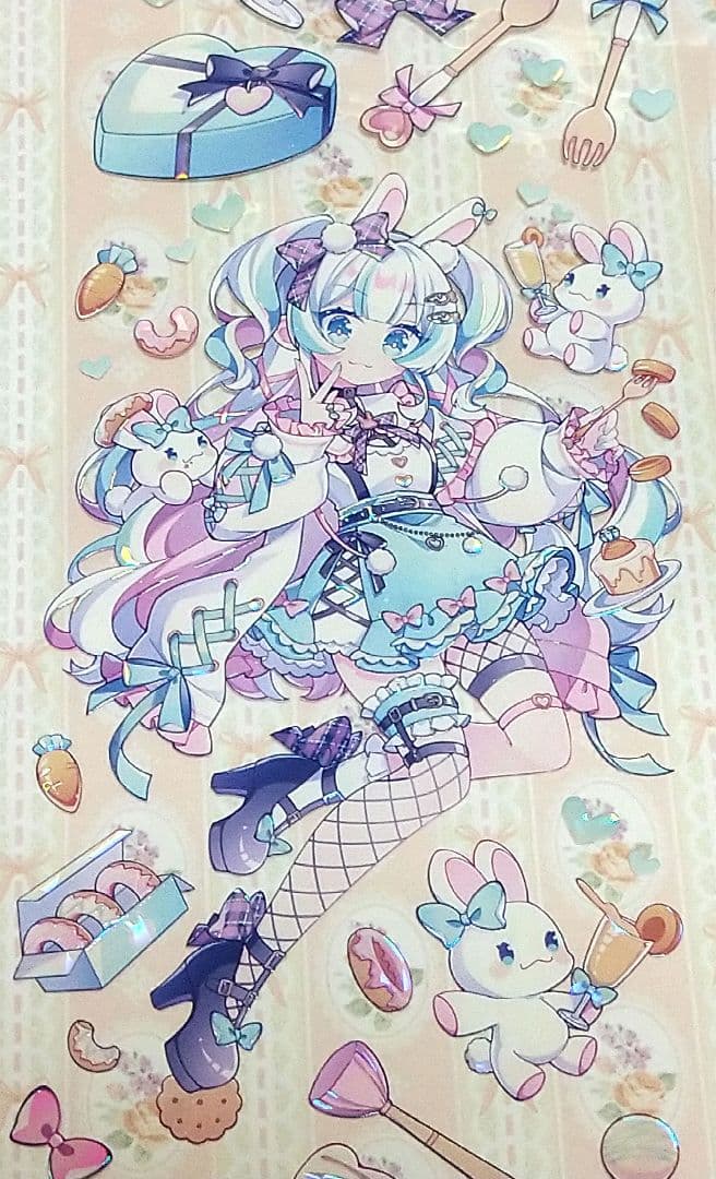 J1005＃水色蕾裙(贝壳光)Shine切り売り海外人物マステ女の子