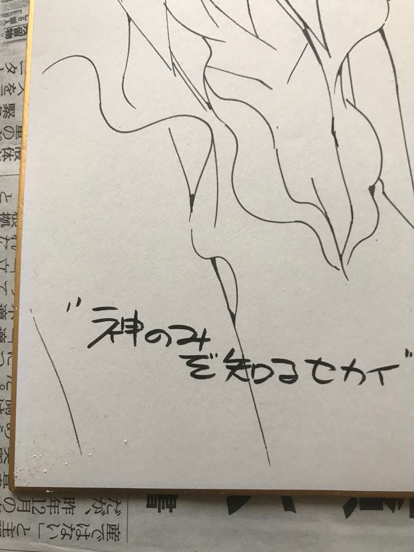 若木民喜直筆　神のみぞ知るセカイ中川かのんイラストサイン入り色紙