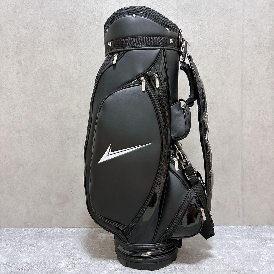 WORLD EAGLE ゴルフ キャディバッグ エナメル 合皮 9.5型 黒