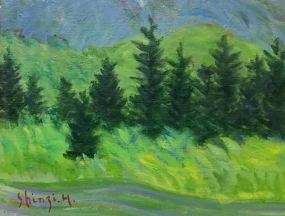 油絵 絵画 「利尻富士」F8 油彩画 風景画 アート 利尻山