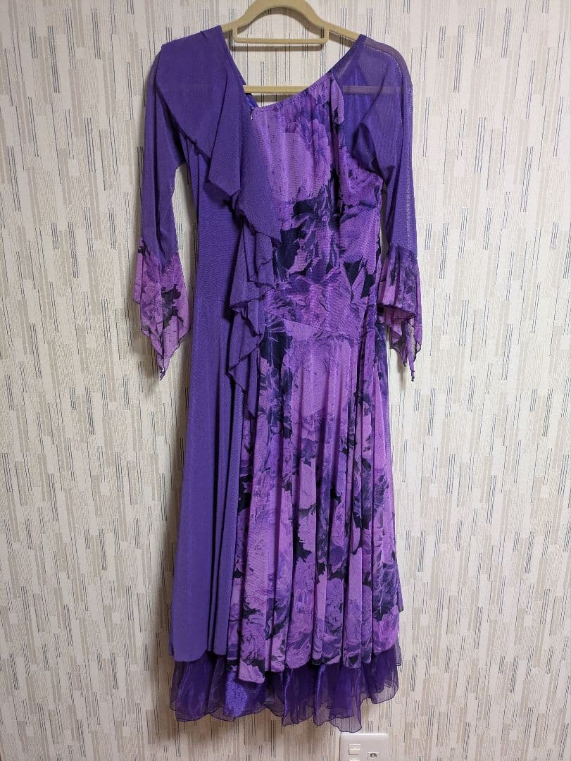 『社交ダンスドレス パープル』