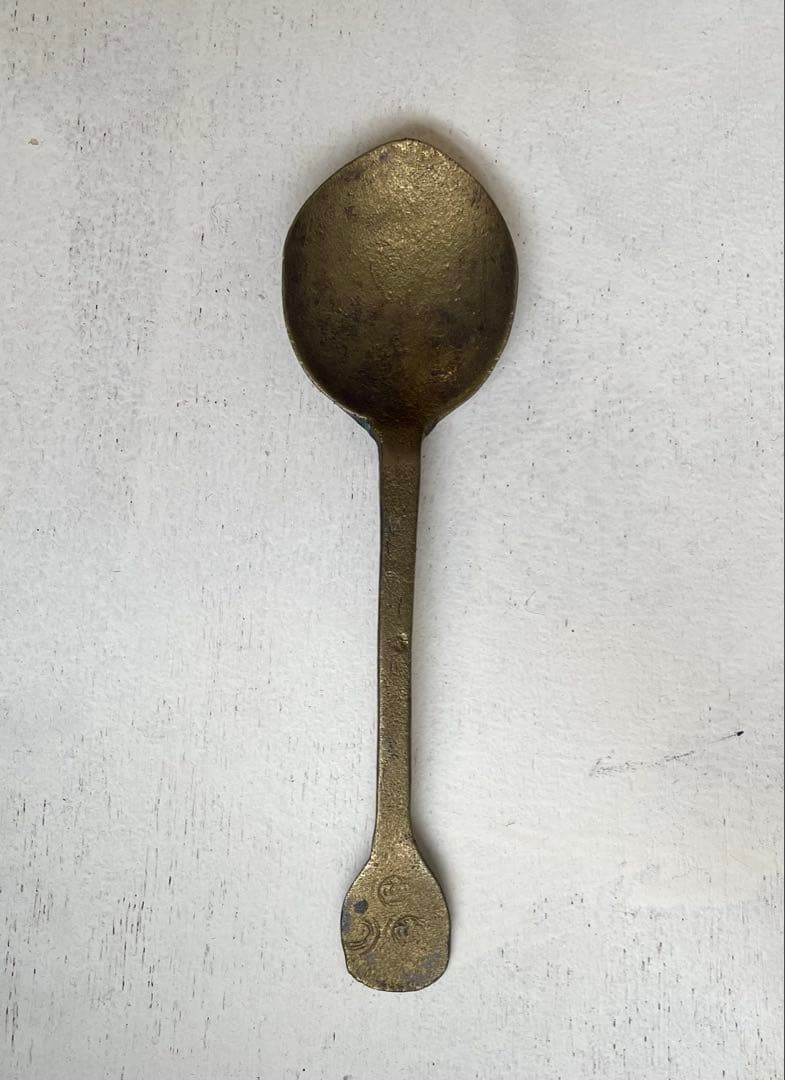 18世紀　真鍮スプーン　ノルマンディー地方　フランス　/カトラリー　アンティーク