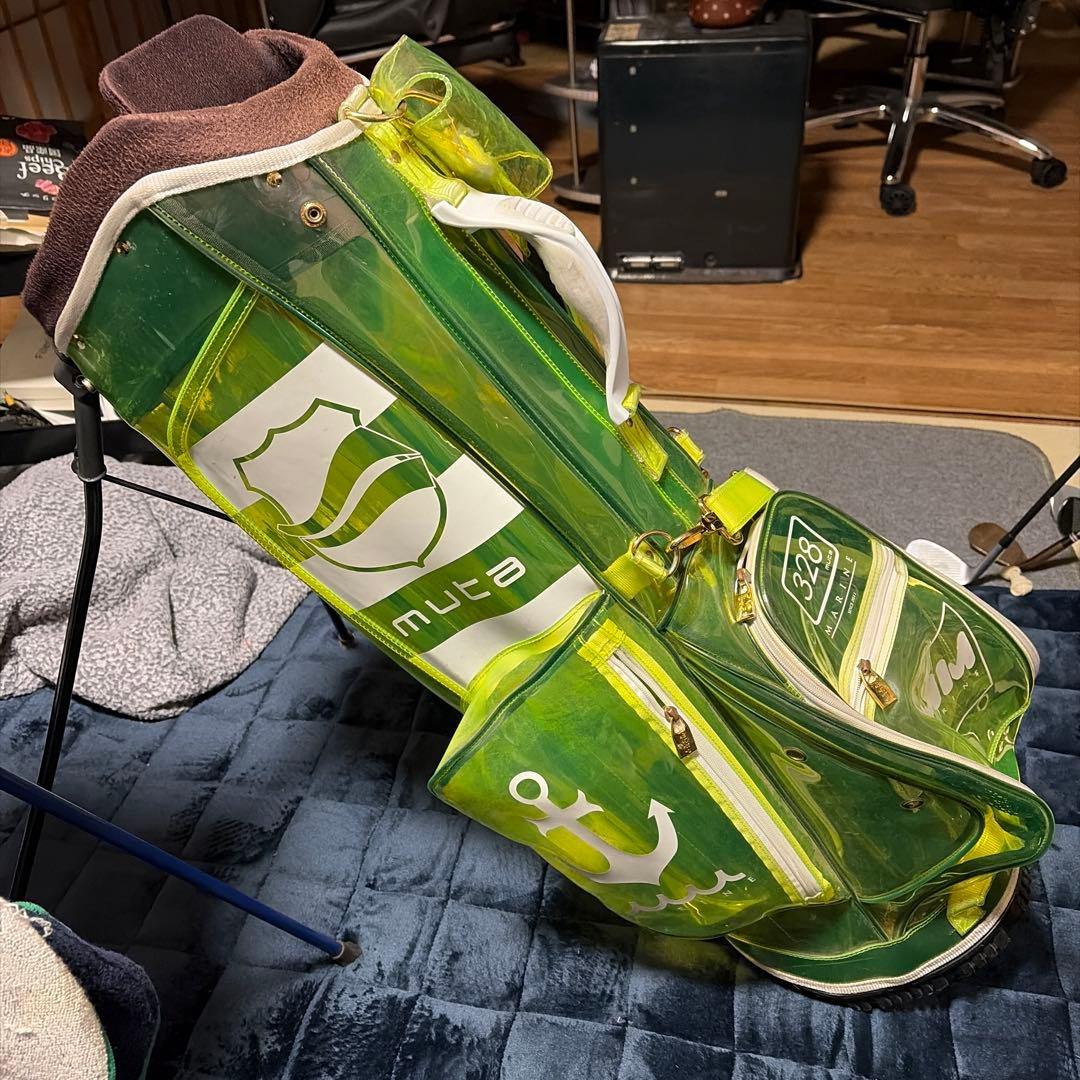 muta 透明黄緑スタンドゴルフバッグ