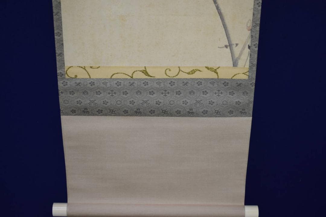 真作/呉春/鴬画賛/杉極箱付/布袋屋掛軸HH-838